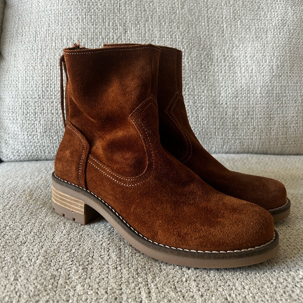 Brown Suede Ankle Boots
